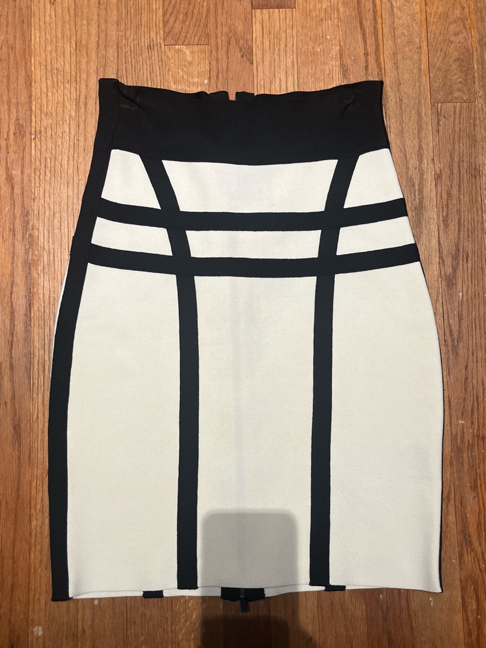 Herve Leger Black and white Panel Pencil Skirt